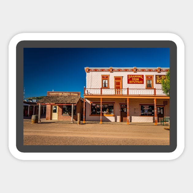 Allen Street in Tombstone, Arizona Sticker by Gestalt Imagery